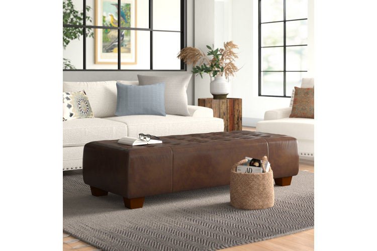 Wayfair brown shop leather ottoman